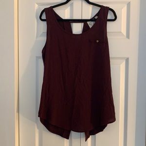 Jaretchung Burgundy Sleeveless Blouse (1X)